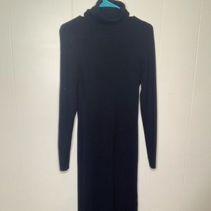 Ankle Length Turtle Neck Knit Dress